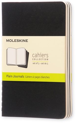 MOLESKINE Notizheft Cahier A6 704918 blanko, schwarz 3 St&uuml;ck
