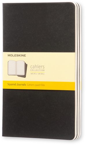 MOLESKINE Notizheft Cahier A5 496-3 kariert, schwarz 3 St&uuml;ck