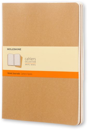 MOLESKINE Notizheft Cahier XL 25x19cm 504-5 liniert, natur 3 St&uuml;ck