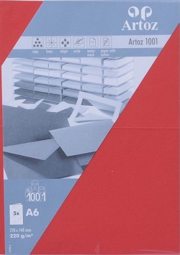 ARTOZ Karten 1001 A6 107322265 220g. rot 5 Blatt