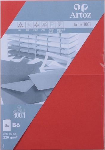 ARTOZ Karten 1001 B6 107362265 220g. rot 5 Blatt