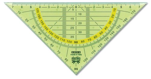 ARDA Geodreieck Elastika 45&deg; 16cm ELGEO300 Hellgr&uuml;n transparent