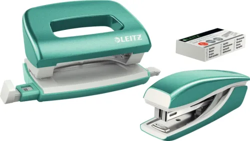 LEITZ Locher/Hefter NewNeXXt 55612051 eisblau Set