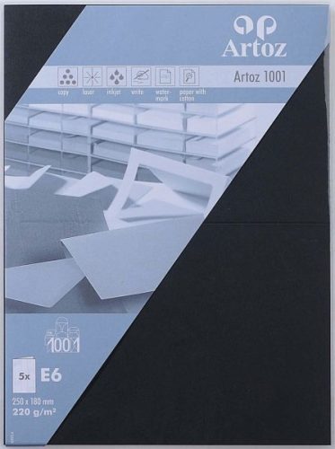 Artoz, ARTOZ Karten 1001 E6 107372262 220g. schwarz 5 Blatt