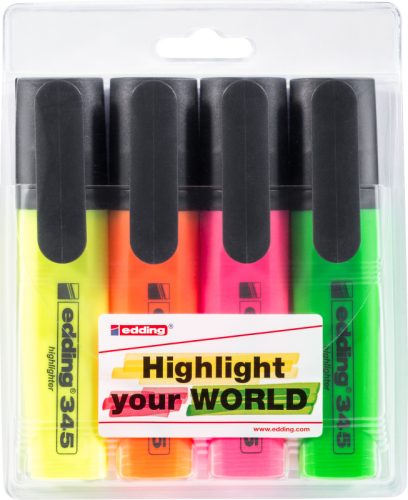 EDDING Textmarker 345 345-E4 4 Farben ass.