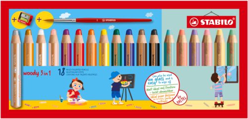 STABILO - Dicke Farbstifte, 18 Stück, Multicolor