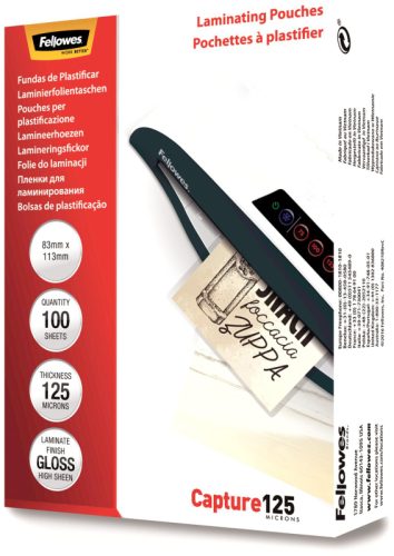 FELLOWES Folientasche 125mic 83x113mm 5307101 glossy 100 St&uuml;ck