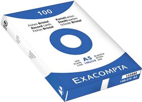 EXACOMPTA Karteikarten blanko A5 13308E weiss 100 St&uuml;ck