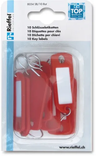RIEFFEL Schl&uuml;sseletiketten 8034SB/10 10 St&uuml;ck rot
