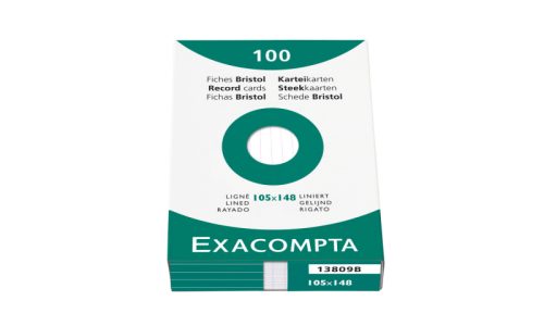 EXACOMPTA Karteikarten liniert A6 13809B weiss 100 St&uuml;ck
