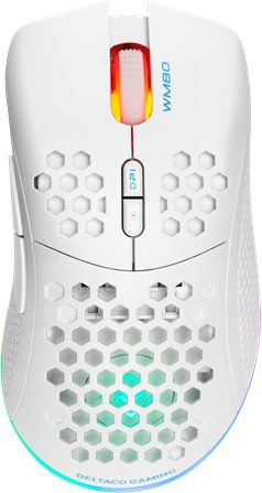 DELTACO - Gaming-Maus, Lightweight Gaming Mouse,RGB, Weiss