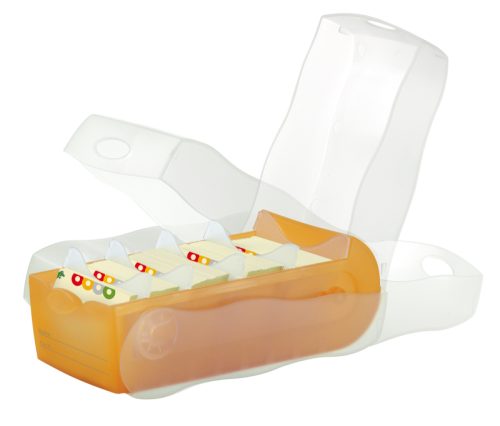 HAN Karteibox Croco 998-643 A7 orange trans. 100 Karten