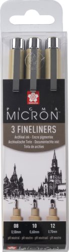 SAKURA Pigma Micron Set POXSDK3A 0,5/0,6/0,7mm 3 St&uuml;ck
