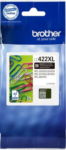 BROTHER Tintenpatrone HY schwarz LC-422XLBK MFC-J5340 3000 Seiten