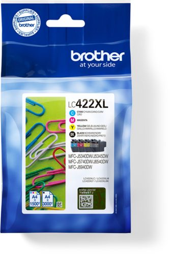 BROTHER Valuepack Tinte CMYBK LC-422XLVAL MFC-J5340 3000/1500 Seiten