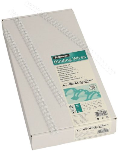 FELLOWES Drahtbinder&uuml;cken 6mm 53215 weiss 100 St&uuml;ck