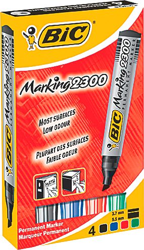BIC Permanent Marker 2300 8209222 ass., 4 St&uuml;ck