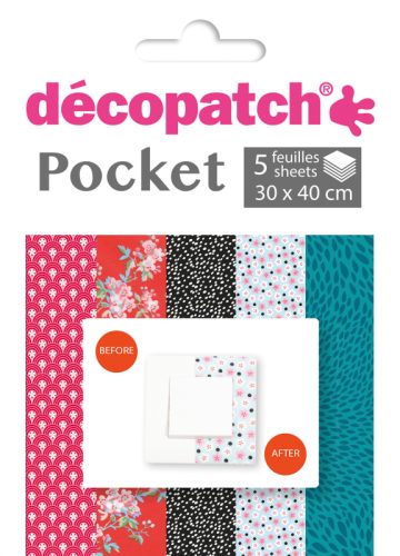 DECOPATCH Papier Pocket Nr. 2 DP002O 5 Blatt &agrave; 30x40cm