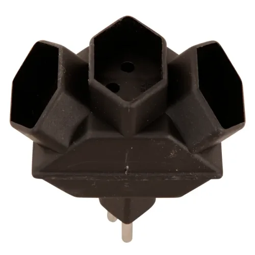 S-ELECTRO Abzweigstecker 04.500.2SZ schwarz, 3xT13