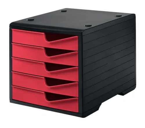 STYRO styroswingbox mit 5 Schubl. 275-8430.2292 cranberry/Geh&auml;use schwarz