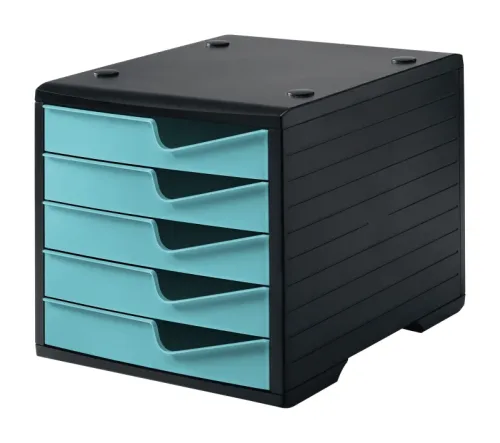 STYRO styroswingbox mit 5 Schubl. 275-8430.5292 aqua/Geh&auml;use schwarz