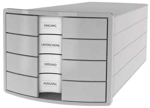HAN Schubladenbox IMPULS A4/C4 1012-11 grau, 4 geschl. Schubladen
