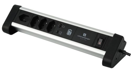 S-ELECTRO Tischsteckdosenleiste Alu 85.835.4AL USB C/A