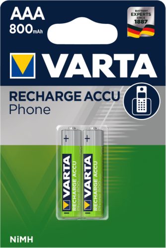 VARTA Batterie Akku Phone 58398101402 T398, AAA/HR03, 2 St&uuml;ck