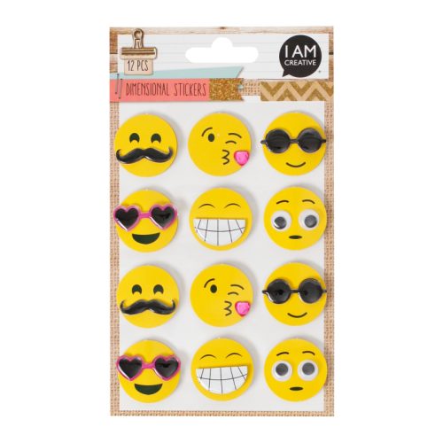 I AM CREATIVE 3D Aufkleber Emojis 4087.464 12 St&uuml;ck