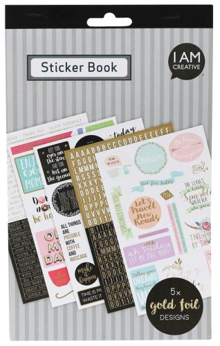 I AM CREATIVE Stickerbook 4087.473 Spr&uuml;che, 5 Blatt