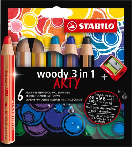 STABILO Farbstifte woody 3in1 880/6-1-20 ARTY 6 St&uuml;ck