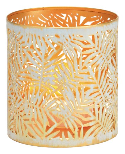 ROOST Windlicht 10037330 weiss, gold 13x13x13cm