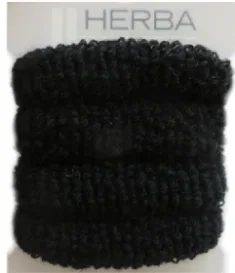 Herba Haarbinder frottee, schwarz, 4 Stk., &Oslash; 4 cm