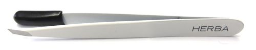 Herba.Pinzette schr&auml;g, Inox, weiss