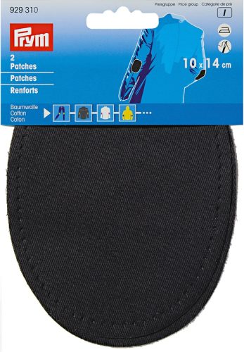 Prym Patches CO, schwarz Karte 2 Stk., aufb&uuml;gelbar