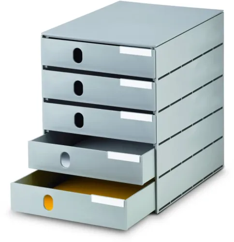 STYRO Systembox styroval pro &ouml;ko 14-8000.85 grau/grau 5 Schubladen