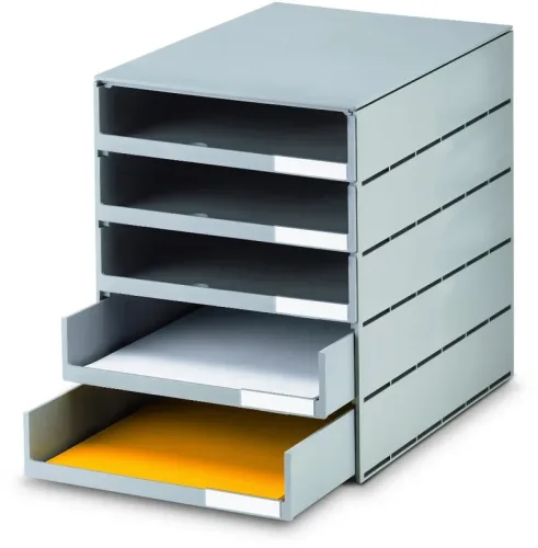 STYRO Systembox styroval pro &ouml;ko 14-8001.85 grau/grau 5 Schubladen