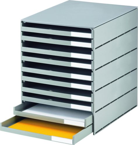 STYRO Systembox styroval pro &ouml;ko 14-8002.85 grau/grau 10 Schubladen