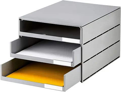 STYRO Systembox styroval pro &ouml;ko 14-8051.85 grau/grau 3 Schubladen