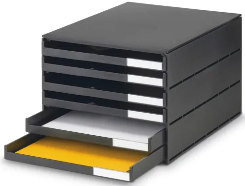 STYRO Systembox styroval pro &ouml;ko 14-8052.90 schwarz/schwarz 6 Schubladen