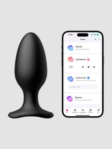 Lovense Hush 2 Large App Controlled Rechargeable Vibrating Butt Plug 5 Inch (Black), L - Amorana