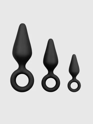 undefined, Pointy Butt Plug Set Black