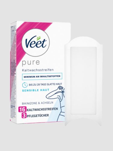 Veet - Pure Kaltwachsstreifen für Bikinizone & Achseln (Sensible Haut) - 16 Streifen
