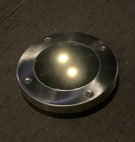 Solar Bodenleuchte Garten 2 Stück LED Solarlampe Bodenstrahler Edelstahl 12cm