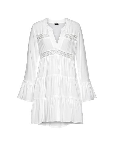 Lascana, LASCANA Longbluse mit Spitzeneinsätzen, Tunika, Blusenkleid, Strandmode