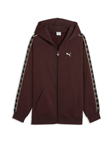 Puma, PUMA Kapuzensweatshirt "ESS ELEVATED TAPE RELAXED FULL-ZIP HOODIE FL", mit Reissverschluss, aus Baumwollmischung, Relaxed Fit, normale Länge