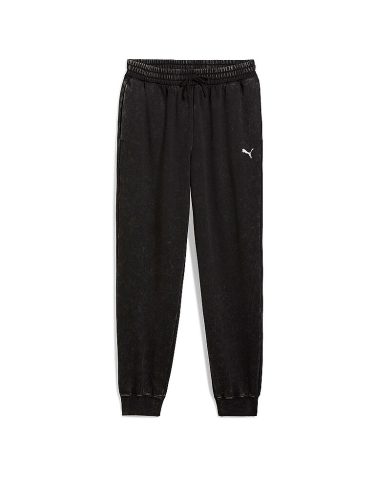 Puma, PUMA Trainingshose "ESS ELEVATED RELAXED WASH SWEATPANTS FL" sportlich inspirierte Details, mit Print-Applikationen