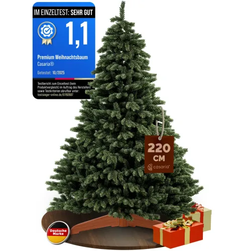 Casaria®, Künstlicher Weihnachtsbaum Premium 220cm PE / PVC mit Holzständer FSC®