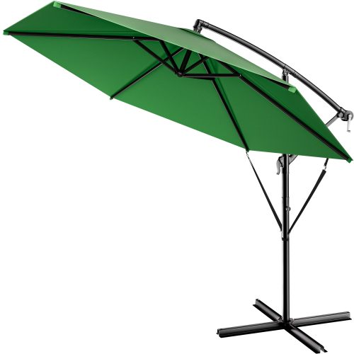 Kingsleeve®, Ampelschirm Ø300cm Alu UV 50+ Kurbel & Fußkreuz Grün