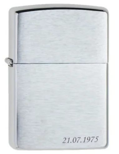 Zippo-Feuerzeug Chrome Brushed - mit gratis Gravur - Zippo Feuerzeuge